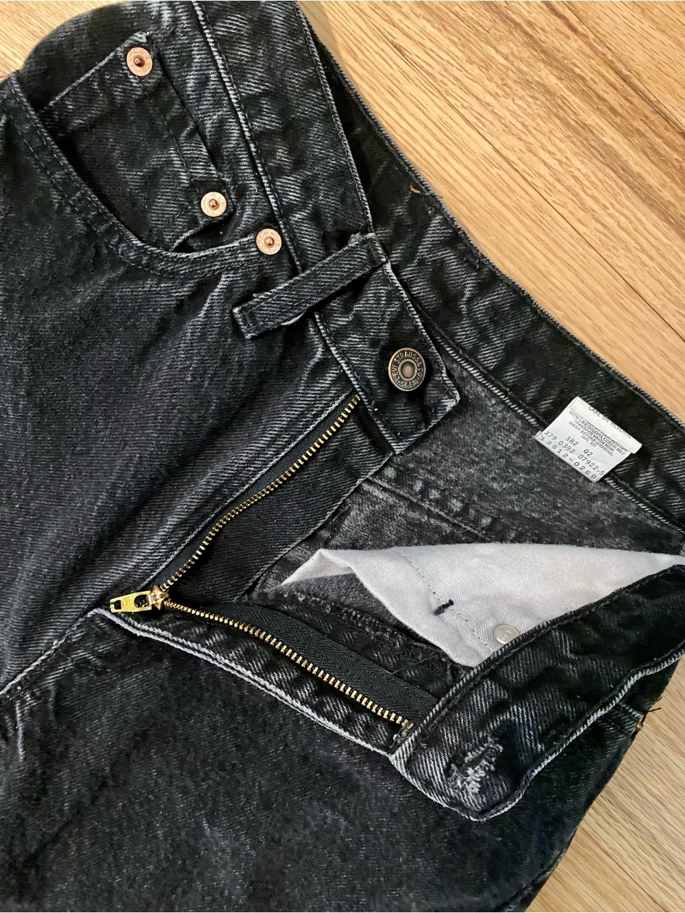 Vintage 90s Levis 512 Black Washed Denim Jeans USA Made 23”x27” - Picture 7 of 15